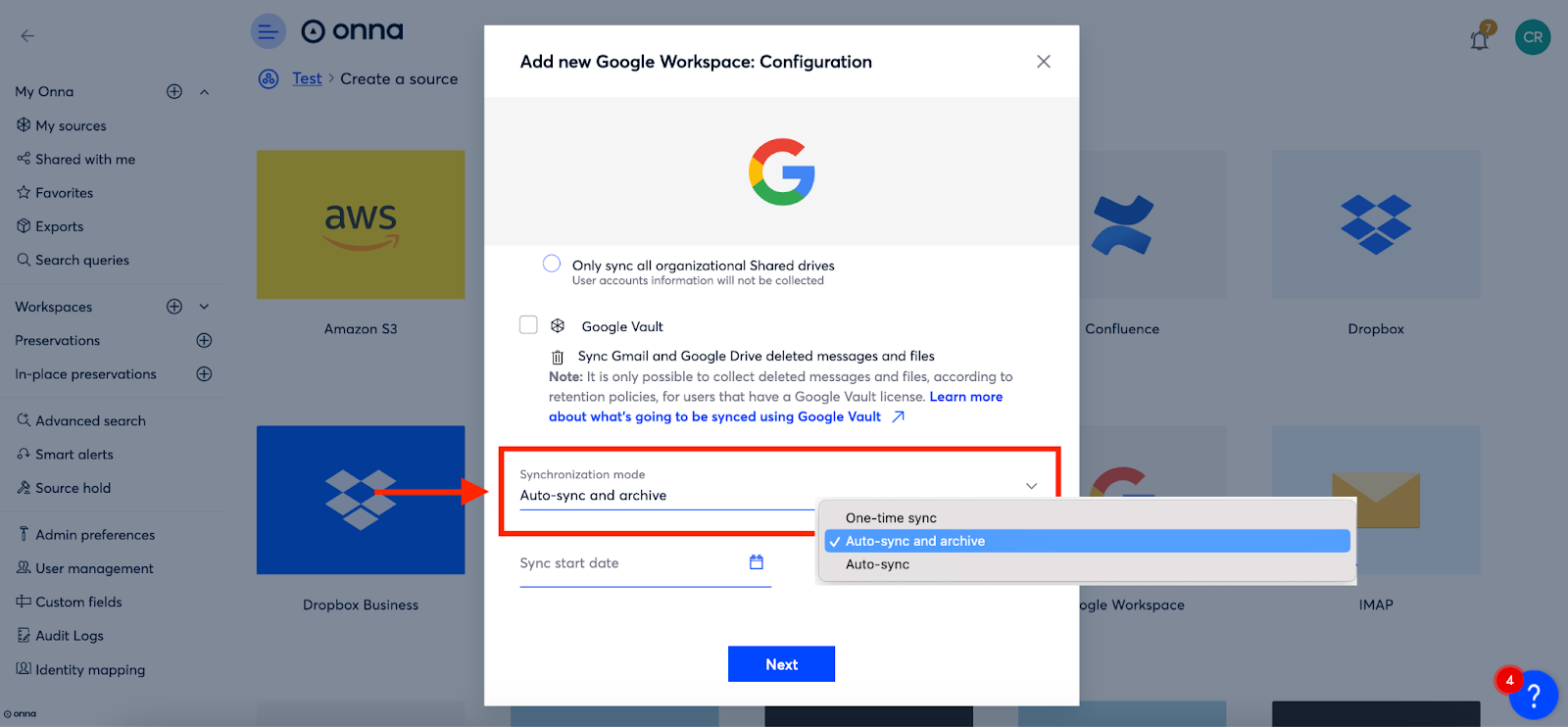 Google Workspace: How to Connect and Collect – Onna Help Center